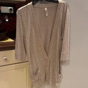 Tan Button Down Cardigan by Zara